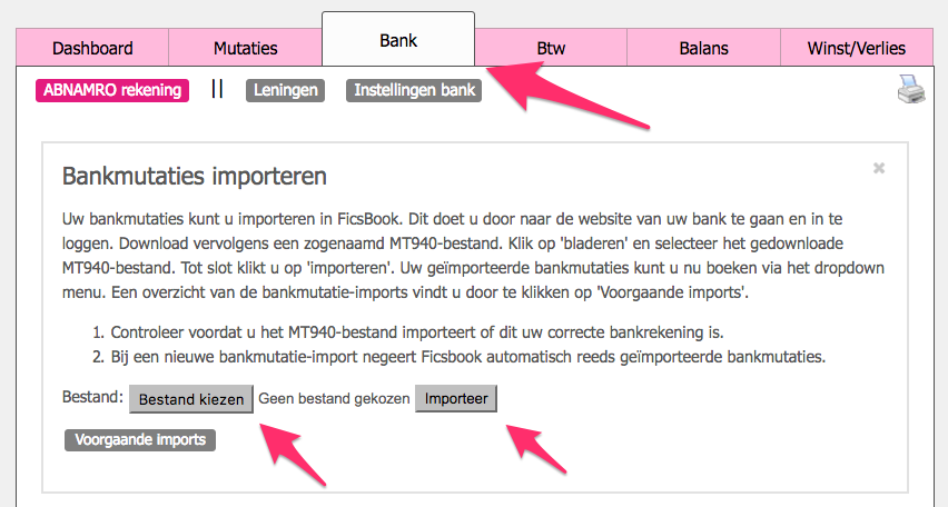 Bankmutaties importeren