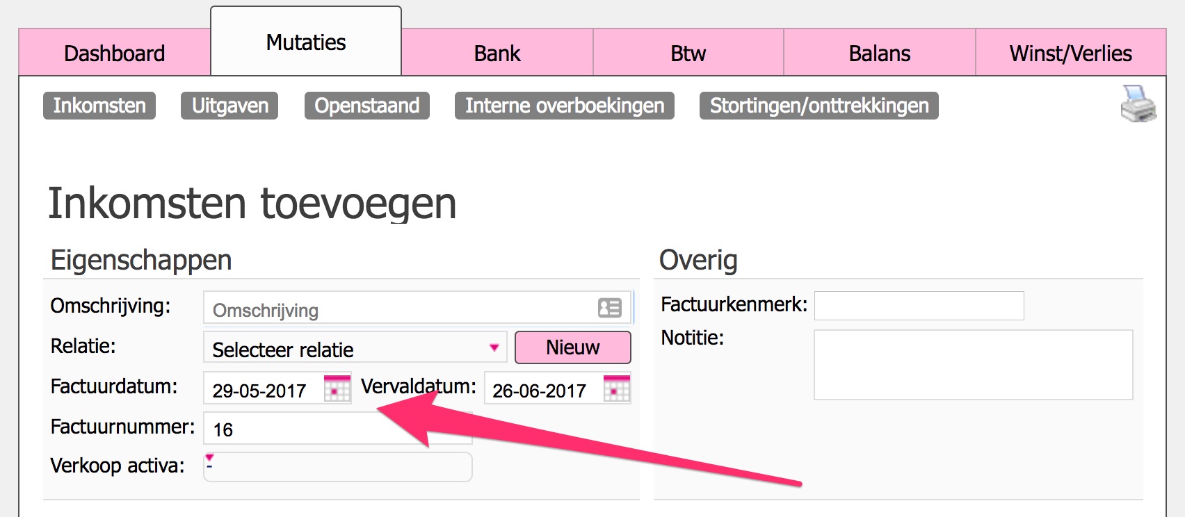 Wat is de boekdatum?