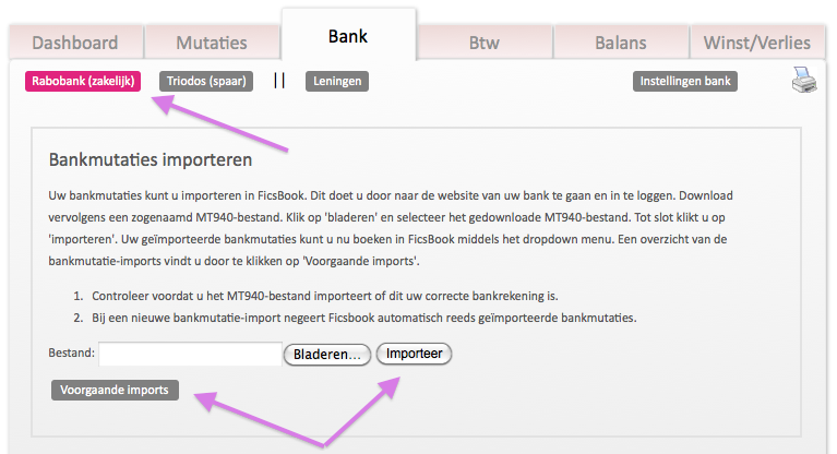 bank importeren